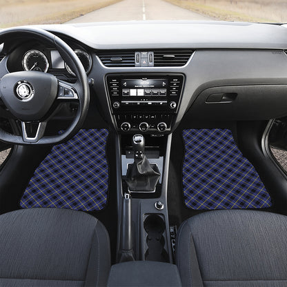Blue Black And Yellow Plaid Print Front Car Floor Mats