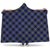 Blue Black And Yellow Plaid Print Hooded Blanket