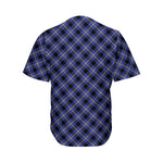 Blue Black And Yellow Plaid Print Men's Baseball Jersey