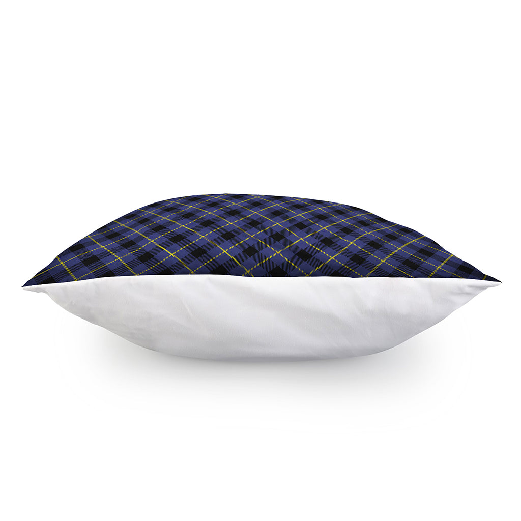 Blue Black And Yellow Plaid Print Pillow Cover