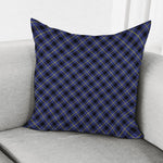 Blue Black And Yellow Plaid Print Pillow Cover