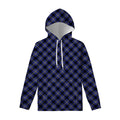 Blue Black And Yellow Plaid Print Pullover Hoodie