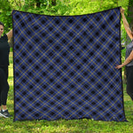 Blue Black And Yellow Plaid Print Quilt