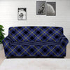 Blue Black And Yellow Plaid Print Sofa Cover