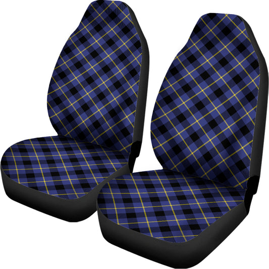 Blue Black And Yellow Plaid Print Universal Fit Car Seat Covers