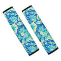 Blue Blossom Tropical Pattern Print Car Seat Belt Covers