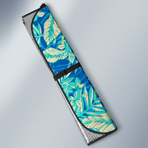 Blue Blossom Tropical Pattern Print Car Sun Shade GearFrost