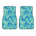 Blue Blossom Tropical Pattern Print Front Car Floor Mats