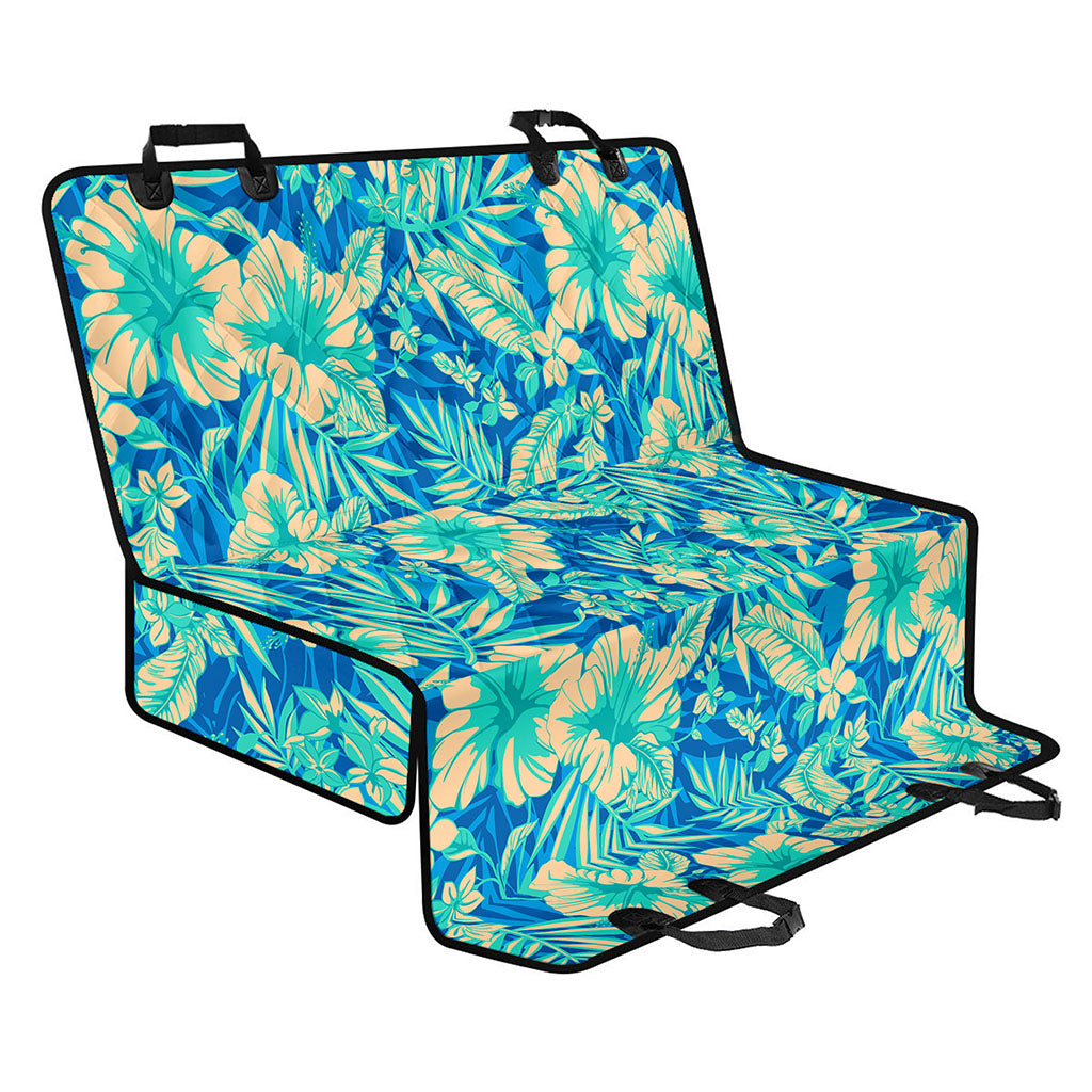 Blue Blossom Tropical Pattern Print Pet Car Back Seat Cover