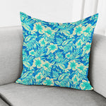 Blue Blossom Tropical Pattern Print Pillow Cover