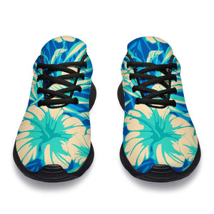 Blue Blossom Tropical Pattern Print Sport Shoes GearFrost