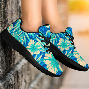 Blue Blossom Tropical Pattern Print Sport Shoes GearFrost