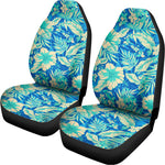 Blue Blossom Tropical Pattern Print Universal Fit Car Seat Covers