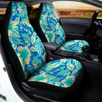 Blue Blossom Tropical Pattern Print Universal Fit Car Seat Covers