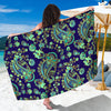 Blue Bohemian Paisley Pattern Print Beach Sarong Wrap