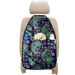 Blue Bohemian Paisley Pattern Print Car Seat Organizers