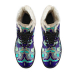 Blue Bohemian Paisley Pattern Print Comfy Boots GearFrost