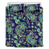 Blue Bohemian Paisley Pattern Print Duvet Cover Bedding Set