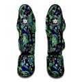 Blue Bohemian Paisley Pattern Print Muay Thai Shin Guards