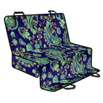 Blue Bohemian Paisley Pattern Print Pet Car Back Seat Cover