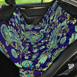 Blue Bohemian Paisley Pattern Print Pet Car Back Seat Cover