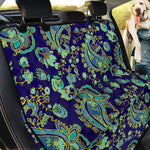 Blue Bohemian Paisley Pattern Print Pet Car Back Seat Cover