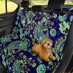 Blue Bohemian Paisley Pattern Print Pet Car Back Seat Cover