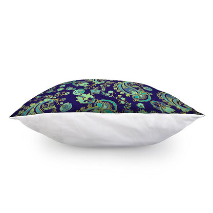 Blue Bohemian Paisley Pattern Print Pillow Cover