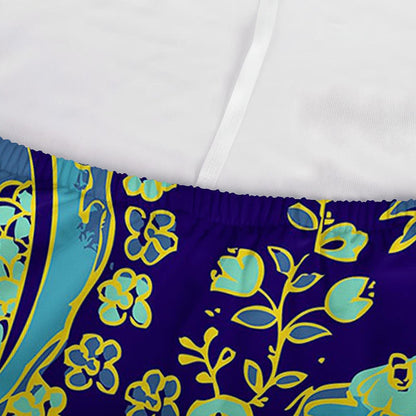 Blue Bohemian Paisley Pattern Print Sofa Cover