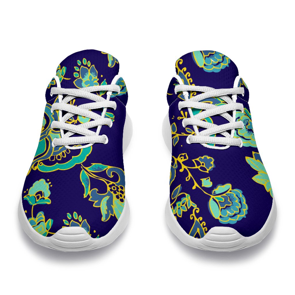 Blue Bohemian Paisley Pattern Print Sport Shoes GearFrost