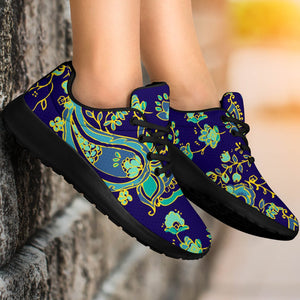 Blue Bohemian Paisley Pattern Print Sport Shoes GearFrost