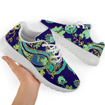 Blue Bohemian Paisley Pattern Print Sport Shoes GearFrost