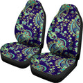 Blue Bohemian Paisley Pattern Print Universal Fit Car Seat Covers