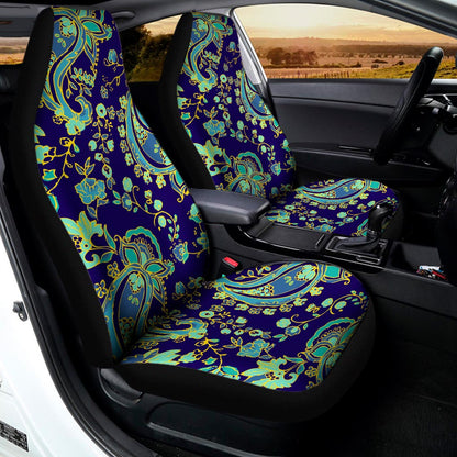 Blue Bohemian Paisley Pattern Print Universal Fit Car Seat Covers