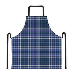 Blue Border Tartan Pattern Print Apron