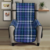 Blue Border Tartan Pattern Print Armchair Protector