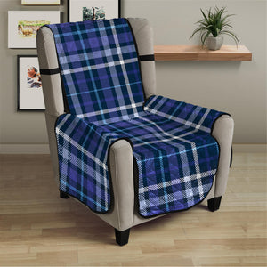 Blue Border Tartan Pattern Print Armchair Protector