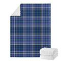 Blue Border Tartan Pattern Print Blanket