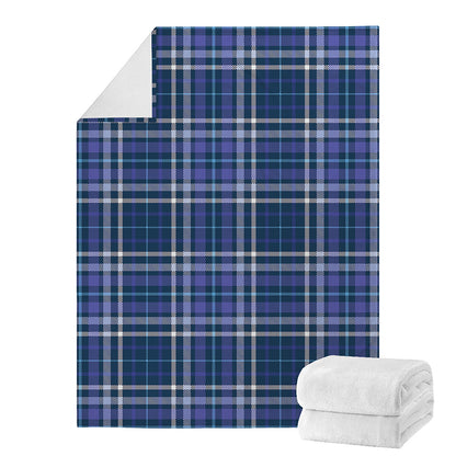 Blue Border Tartan Pattern Print Blanket