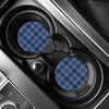 Blue Border Tartan Pattern Print Car Coasters