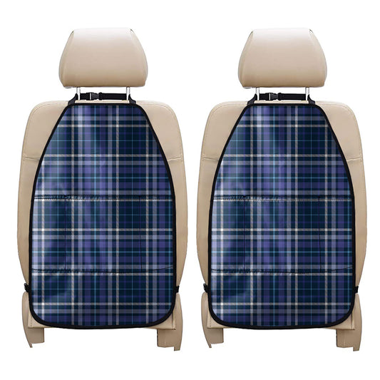 Blue Border Tartan Pattern Print Car Seat Organizers