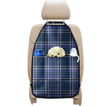 Blue Border Tartan Pattern Print Car Seat Organizers