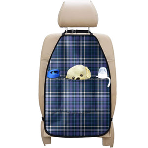 Blue Border Tartan Pattern Print Car Seat Organizers