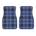 Blue Border Tartan Pattern Print Front Car Floor Mats