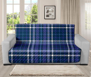 Blue Border Tartan Pattern Print Futon Protector