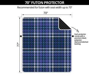 Blue Border Tartan Pattern Print Futon Protector