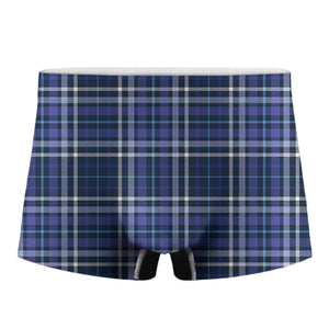 Blue Border Tartan Pattern Print Men's Boxer Briefs