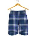 Blue Border Tartan Pattern Print Men's Shorts