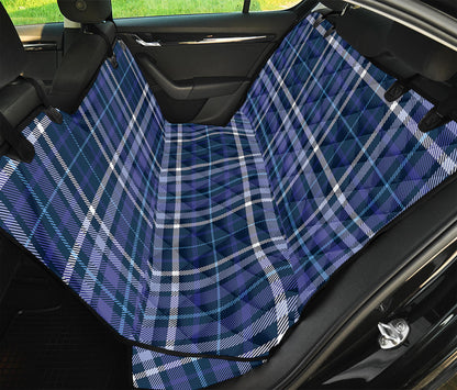 Blue Border Tartan Pattern Print Pet Car Back Seat Cover