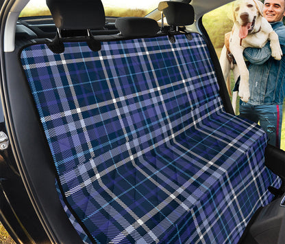 Blue Border Tartan Pattern Print Pet Car Back Seat Cover